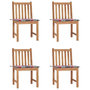 Voir la diapositive 1 : VIDAXL Chaises de jardin lot de 4 avec coussins Bois de teck massif