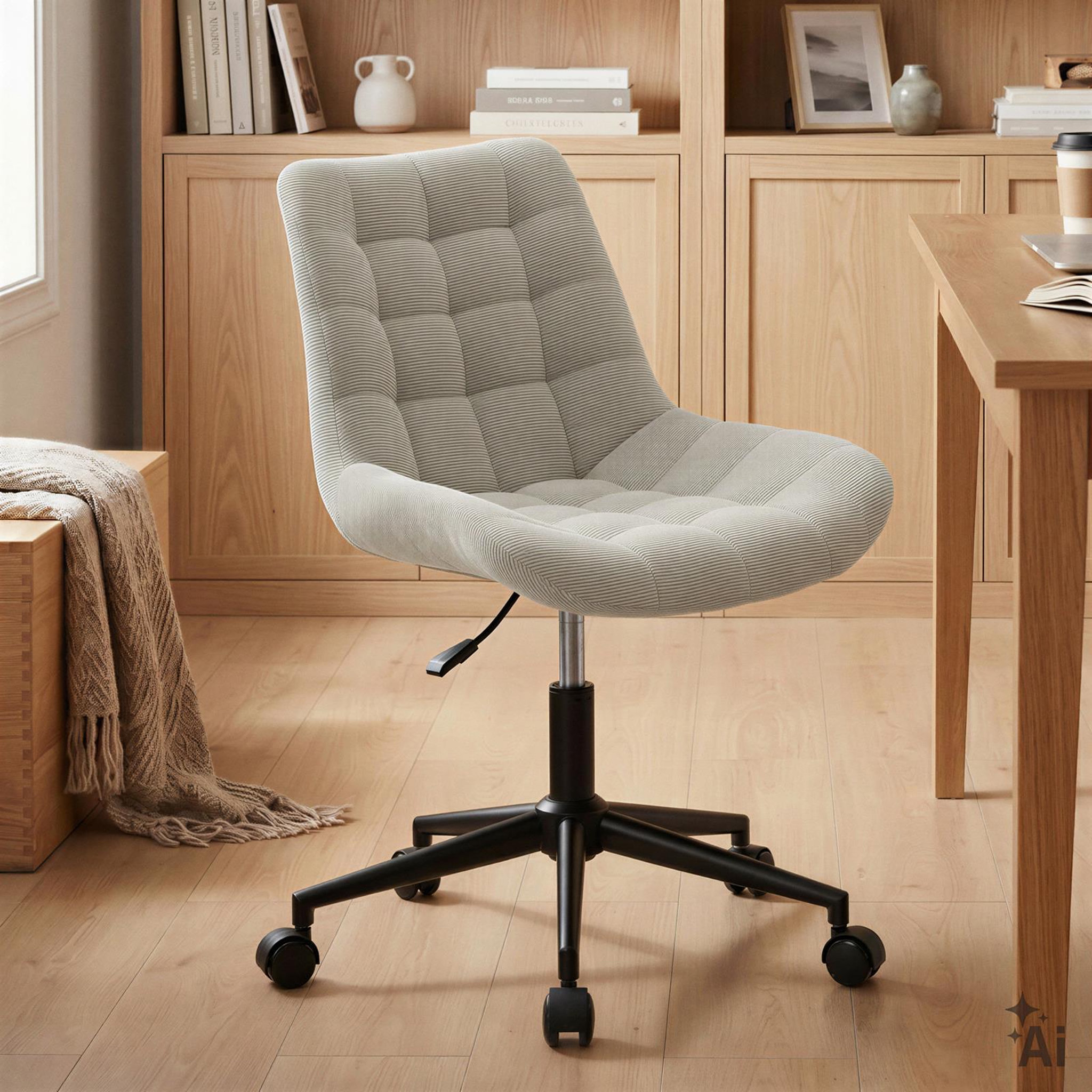 Voir la diapositive 2 : IDIMEX Chaise de bureau vasilo en velours côtelé