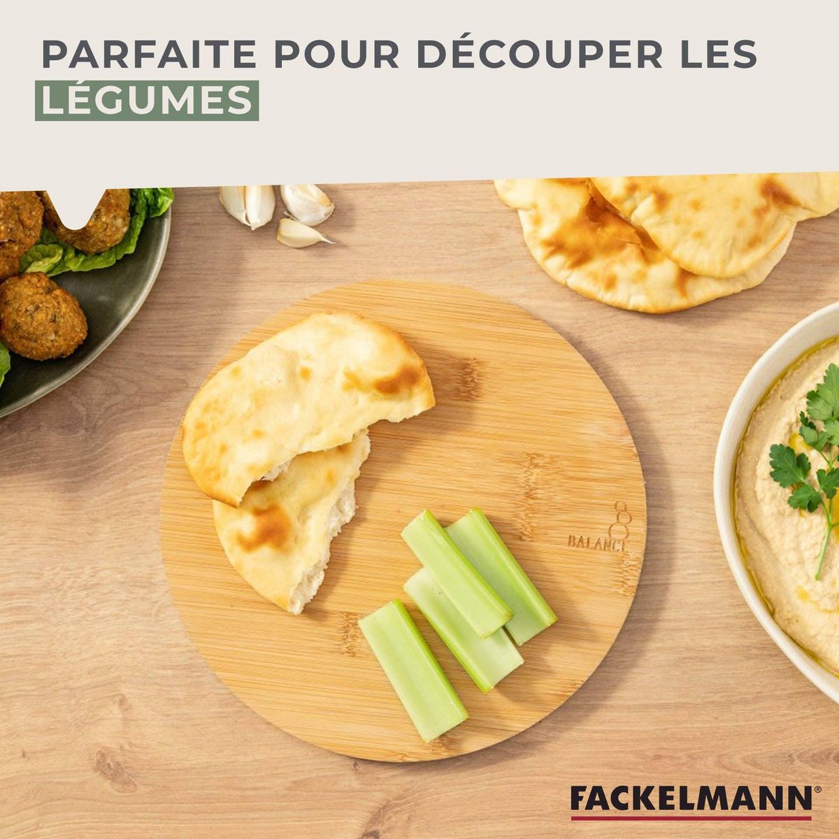 Fackelmann Planche à découper en bambou 24 x 24 cm Fackelmann Balance