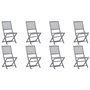 Voir la diapositive 2 : VIDAXL Chaises pliables d'exterieur lot de 8 et coussins Bois d'acacia