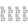 Voir la diapositive 2 : VIDAXL Chaises pliables d'exterieur lot de 8 et coussins Bois d'acacia