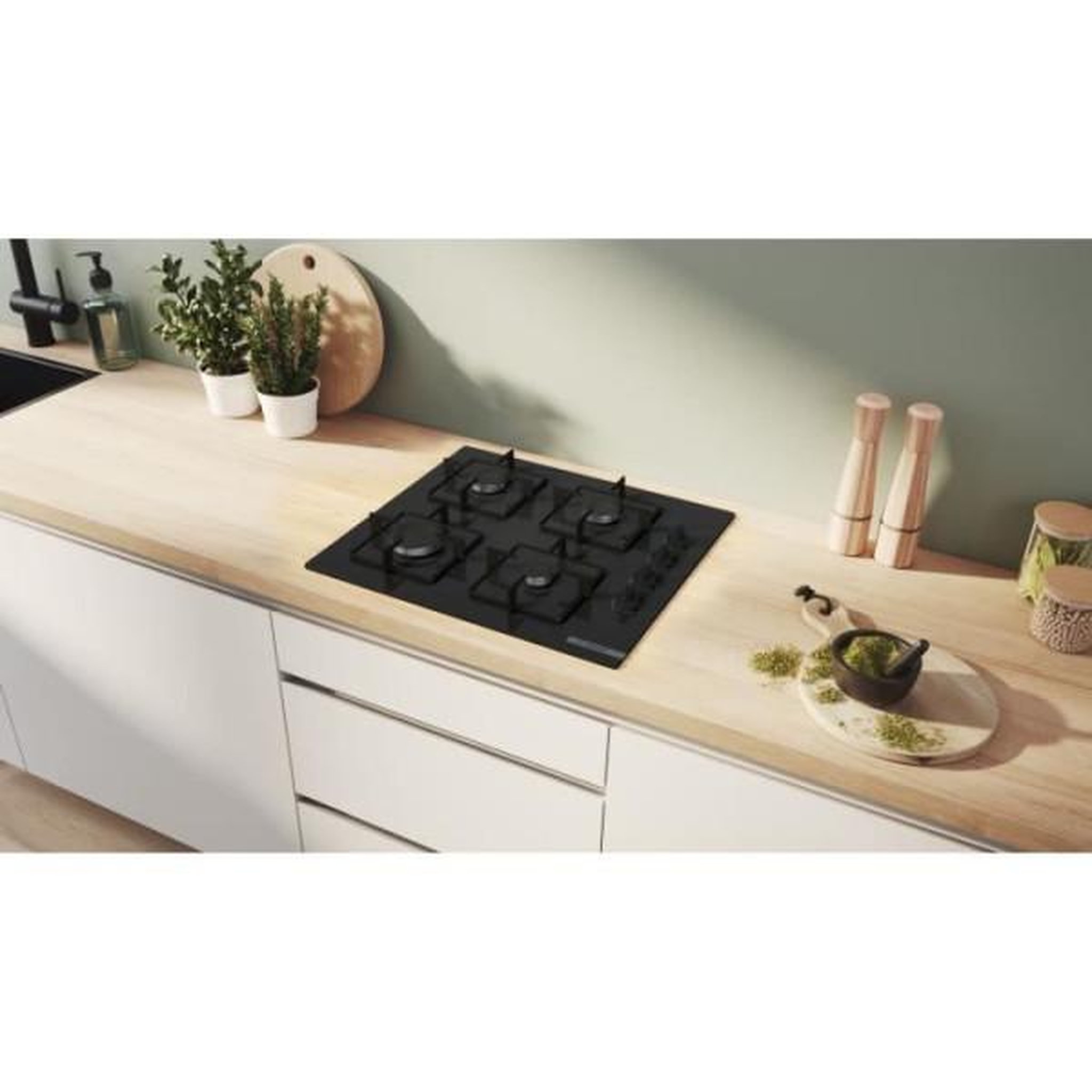 Voir la diapositive 2 : BOSCH Table de cuisson gaz 60cm 4 feux - POP6B6K30