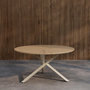 Voir la diapositive 2 : Paris Prix Table de Jardin Ronde  Mexico  140cm Naturel & Beige