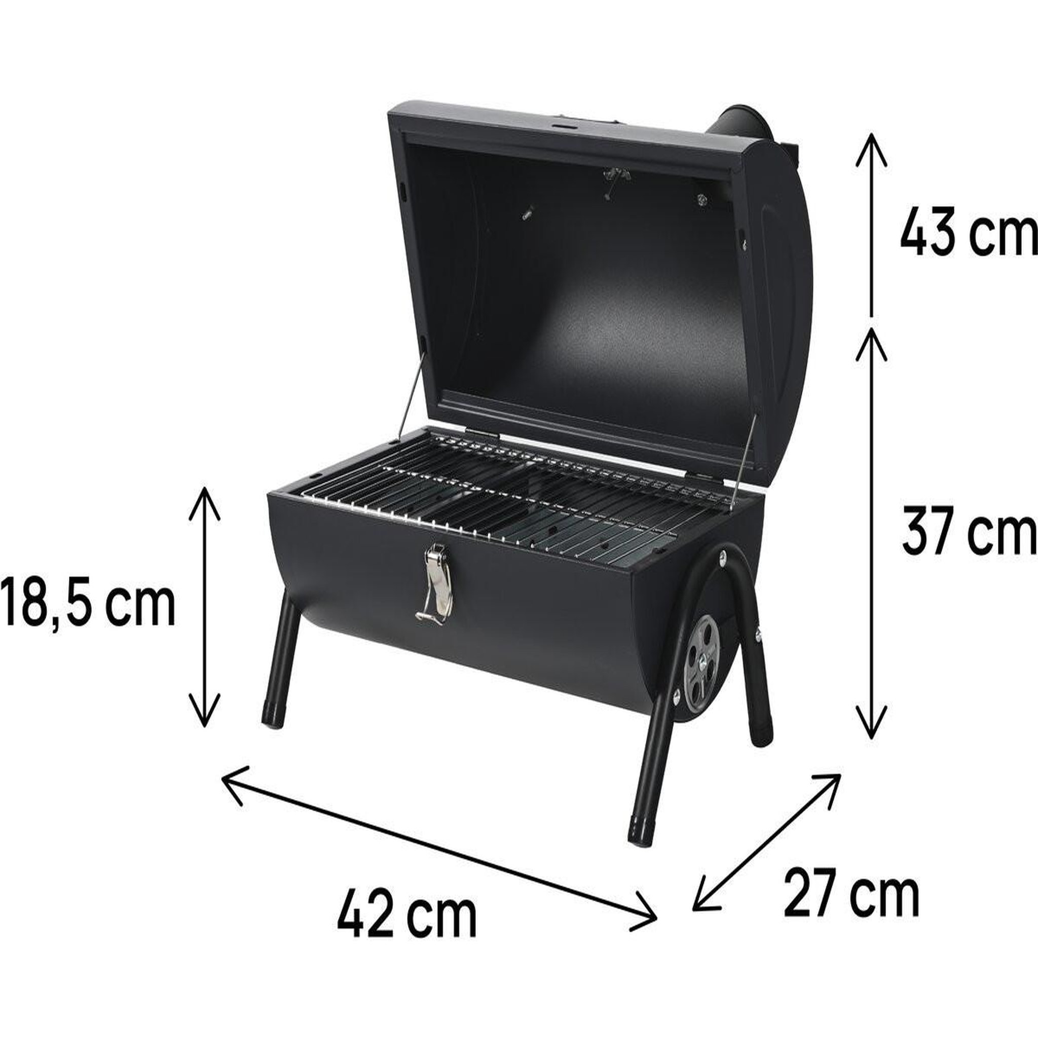Voir la diapositive 3 : Habitat et Jardin Barbecue charbon de bois portable  captain  - 42 x 27 x 43 cm - noir