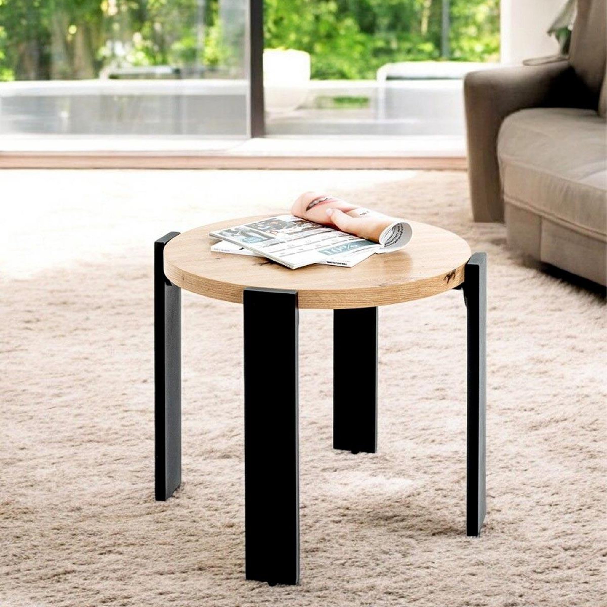 Voir la diapositive 4 : Paris Prix Table basse design  tiny  50cm naturel & noir