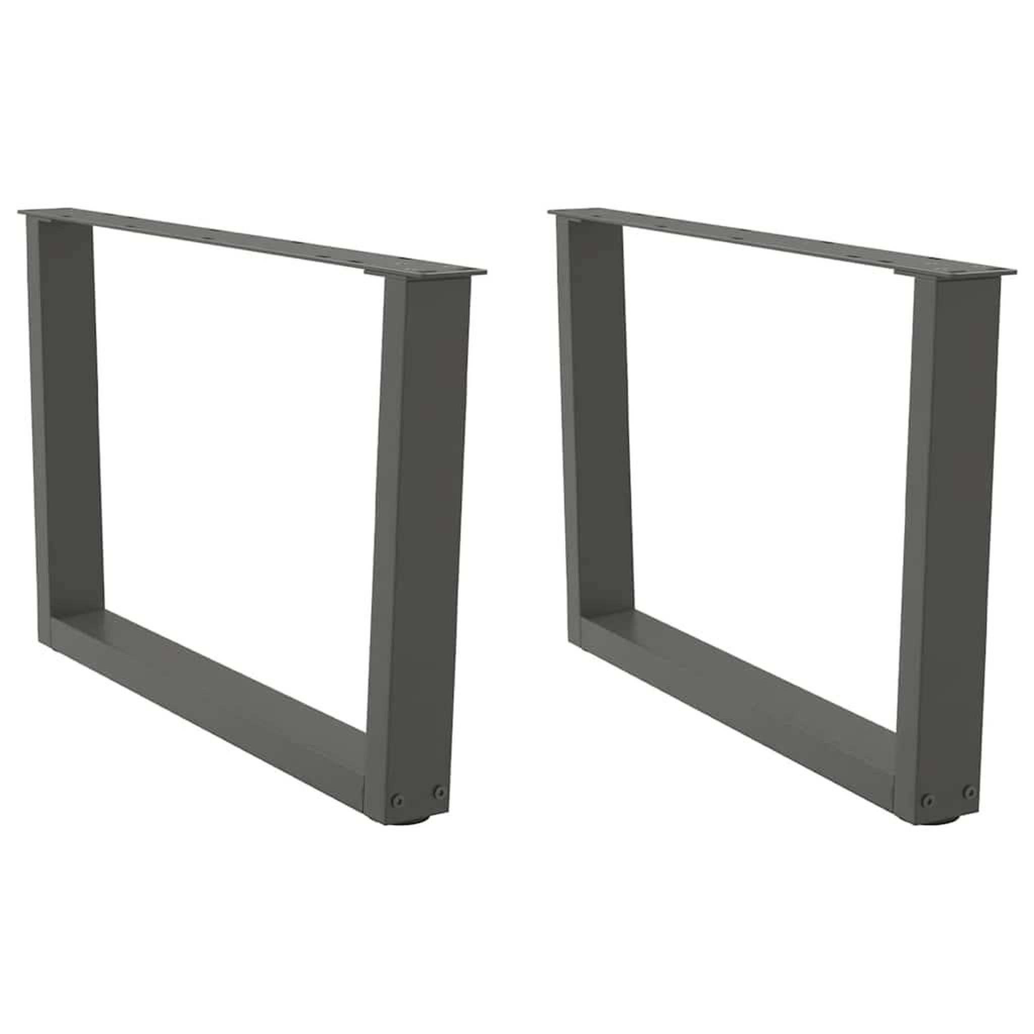 VIDAXL Pieds de table a manger en forme de V 2 pcs anthracite acier