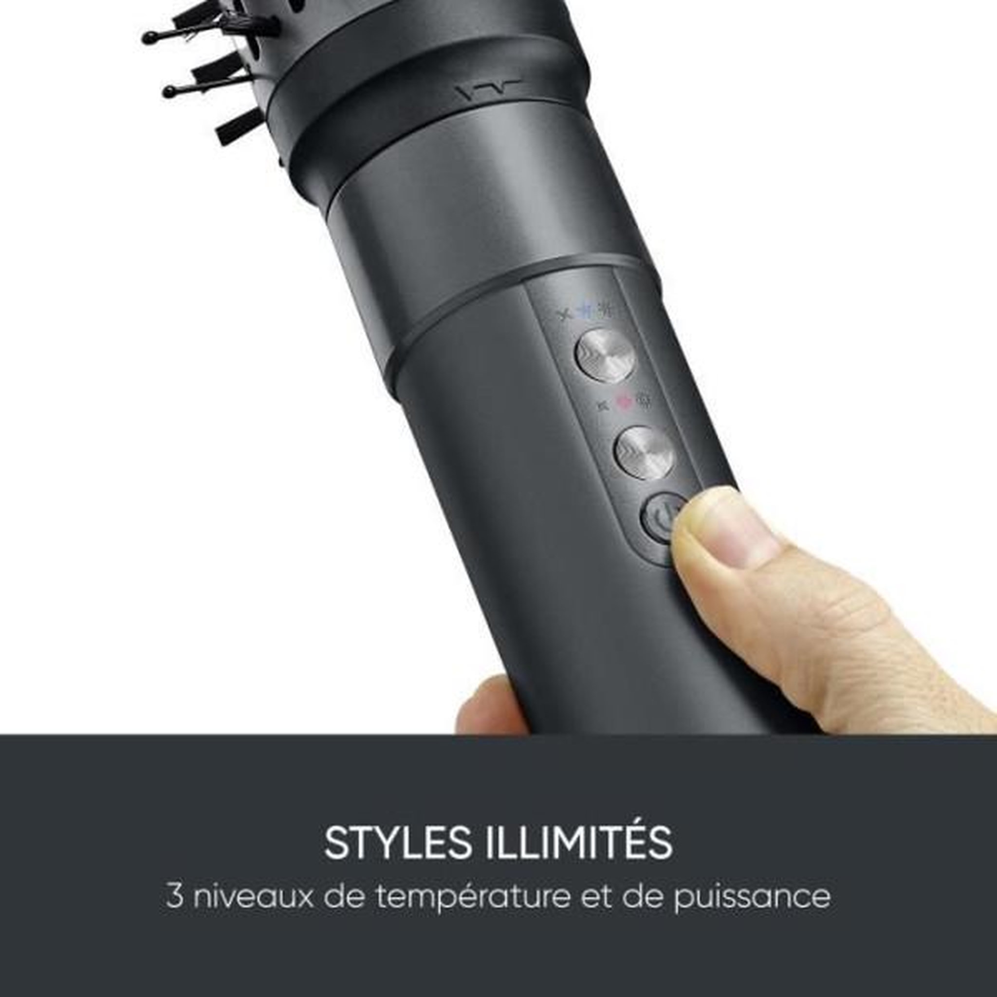 Voir la diapositive 4 : SEVERIN Brosse soufflante 1500w gris - WL0683