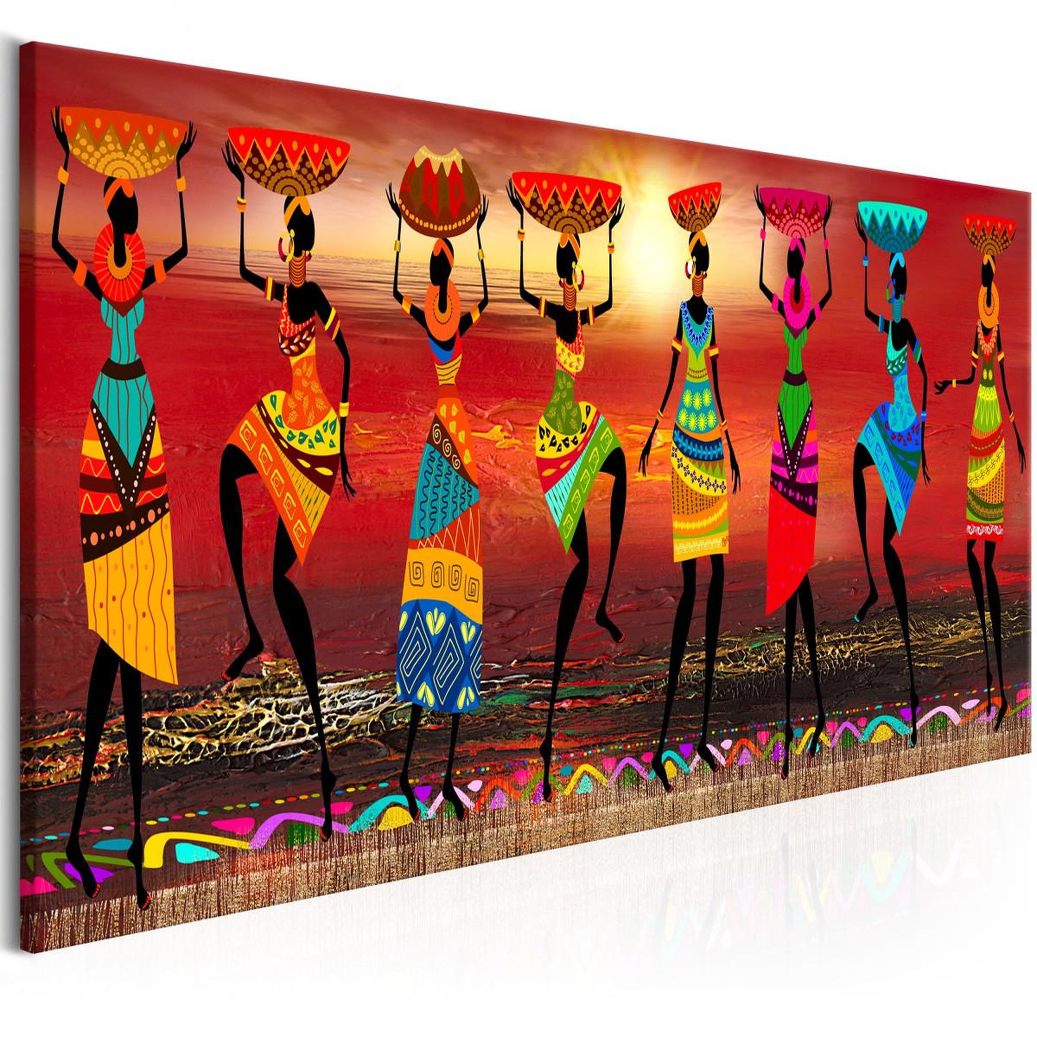 Paris Prix Tableau imprimé  african women dancing. Coloris disponibles : Multicolore