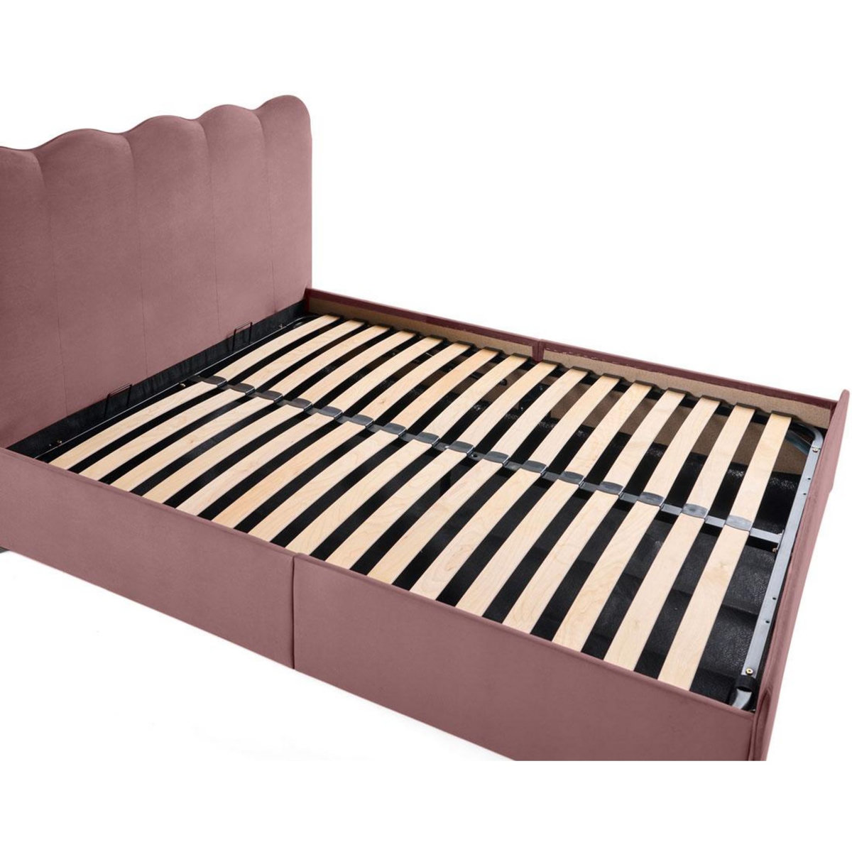 BEST MOBILIER Kahlo - lit coffre - 140x190 - en velours - sommier inclus