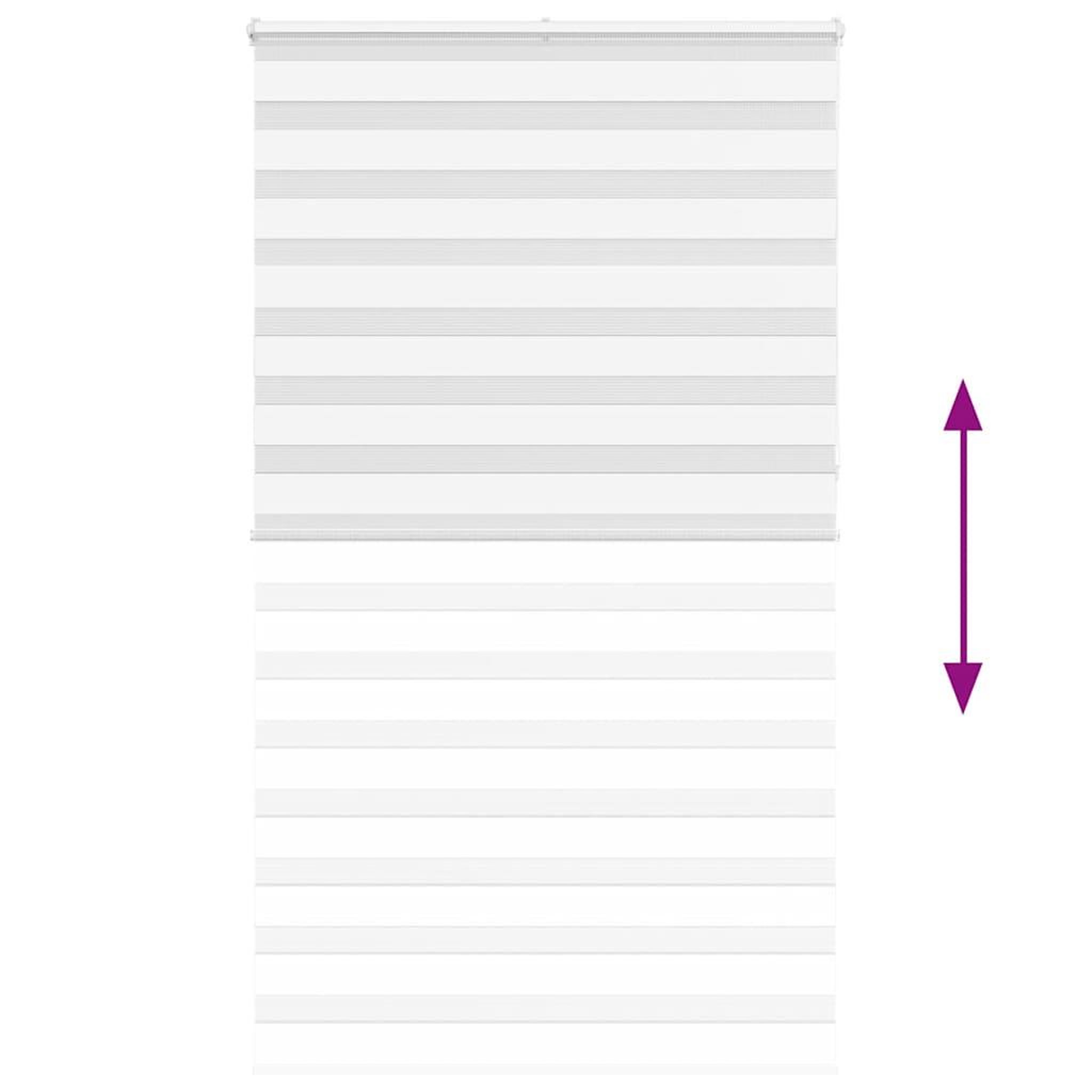 Voir la diapositive 5 : VIDAXL Store zebre blanc 135x230 cm largeur du tissu 130,9cm polyester