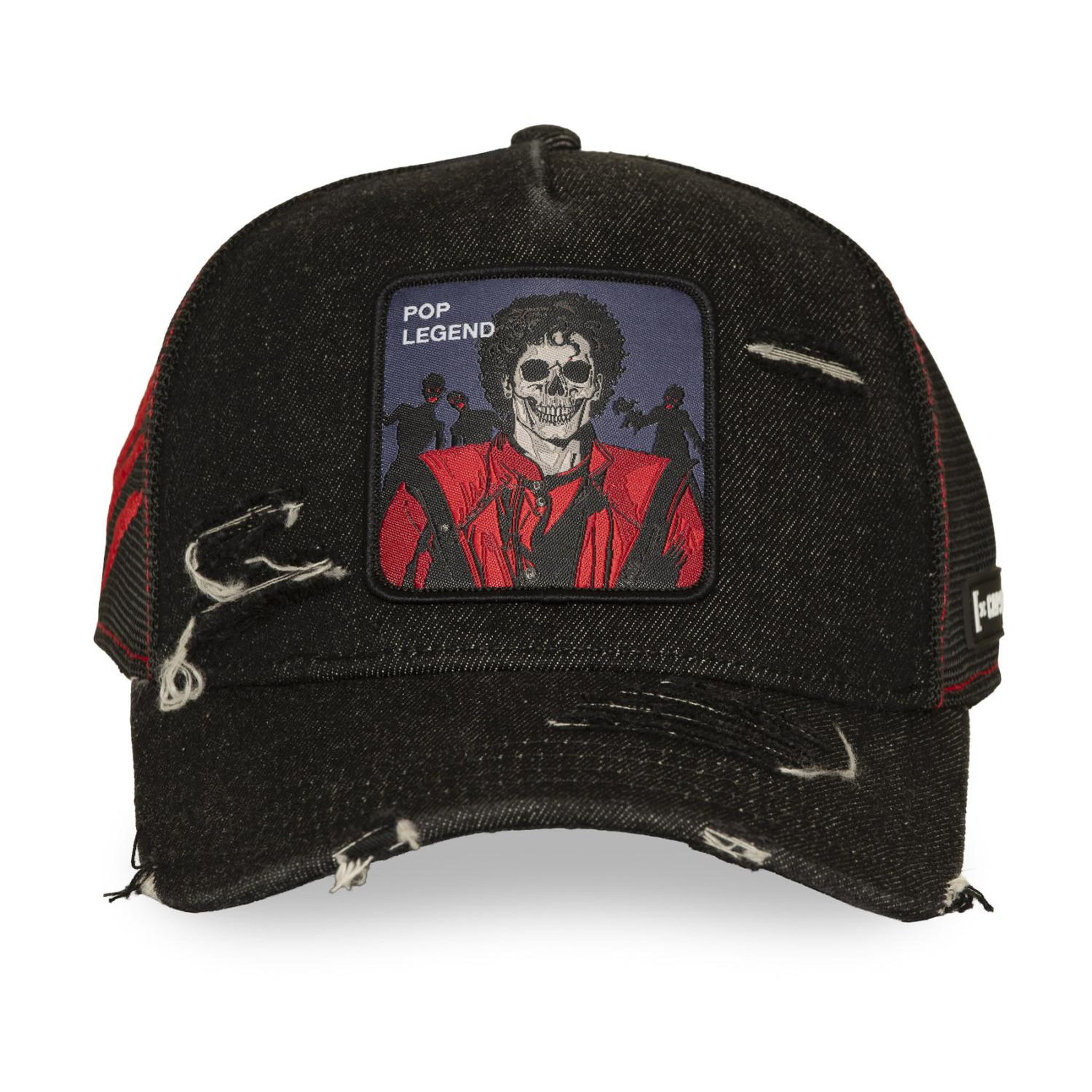 Voir la diapositive 2 : CAPSLAB Casquette trucker effet usé avec filet et patch Pop Legend