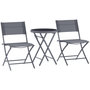 Voir la diapositive 1 : OUTSUNNY Ensemble jardin 2 personnes pliable - ensemble bistrot de jardin 3 pièces - métal époxy gris