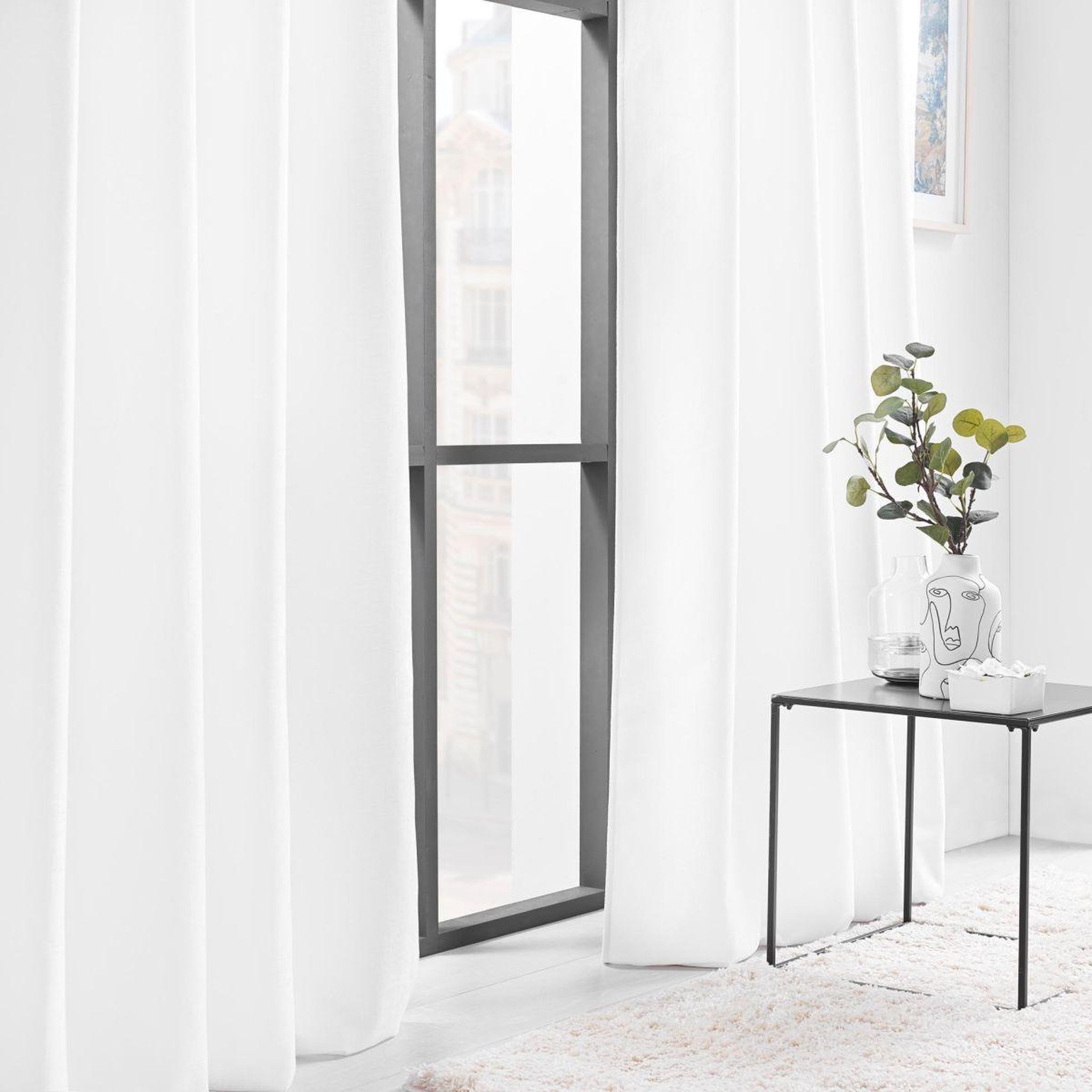 Voir la diapositive 2 : Douceur d'Intérieur Rideau à œillets en velours  verra  140x260cm blanc