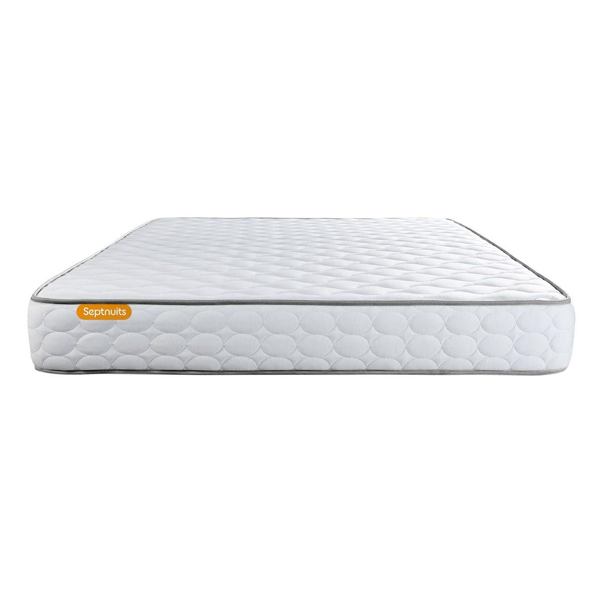 SEPTNUITS Matelas Mémoire de forme + double sommier gris Memo