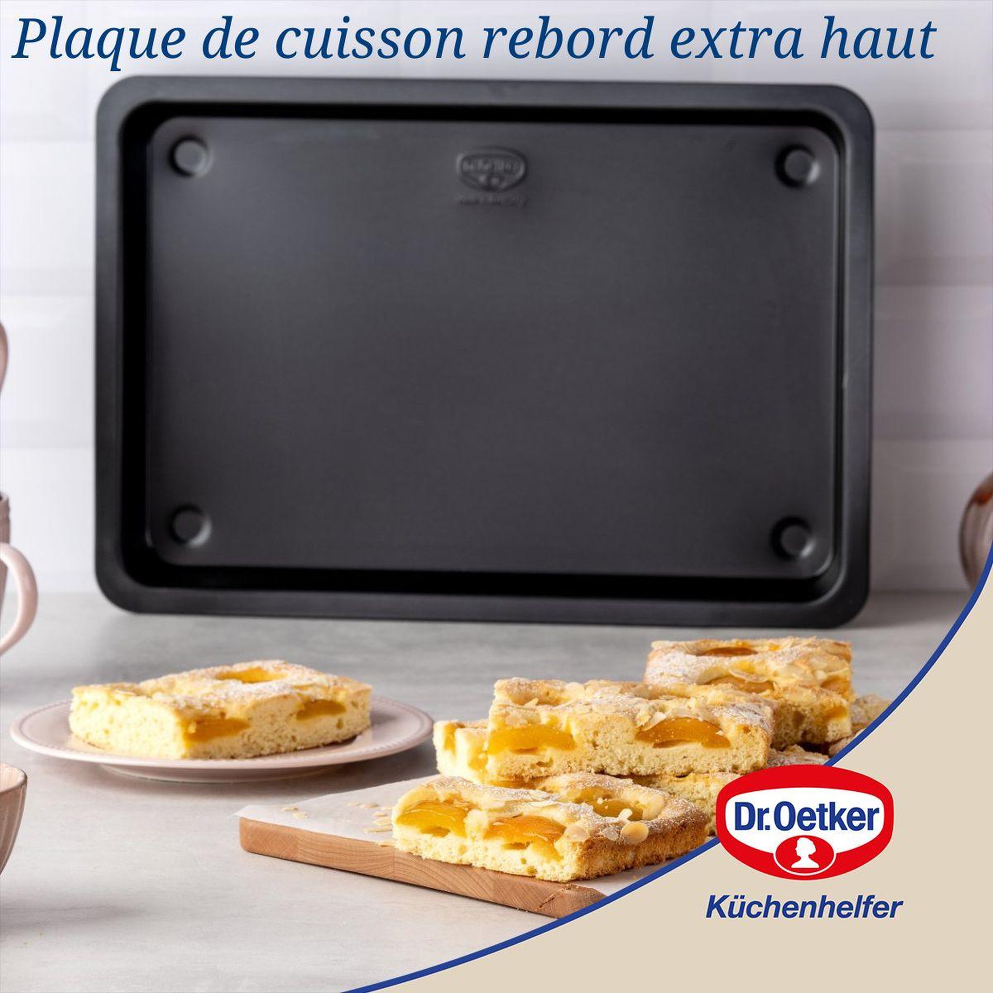 Voir la diapositive 2 : DR.OETKER Plaque à pâtisserie à rebord extra haut 42 x 29 cm dr oetker tradition