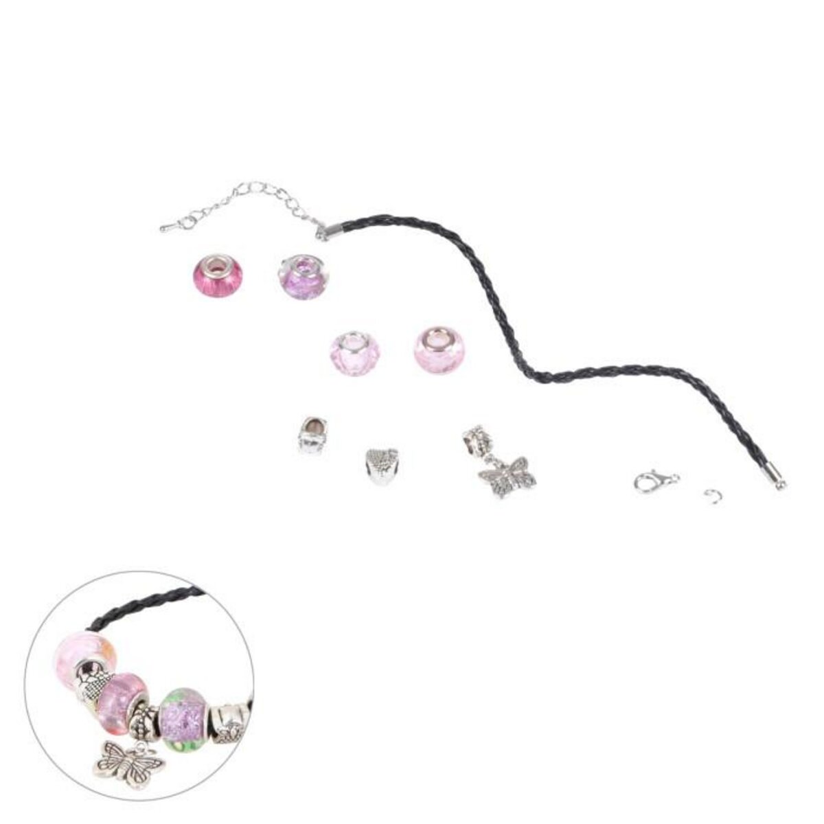 Paris Prix Kit Bracelet Mode  Charms  9cm Rose