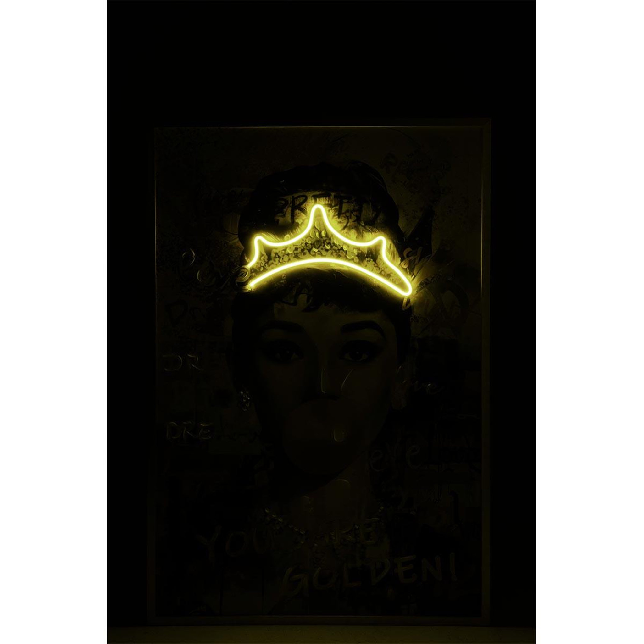 Voir la diapositive 6 : J-LINE Tableau à led  lady  83x123cm multicolore