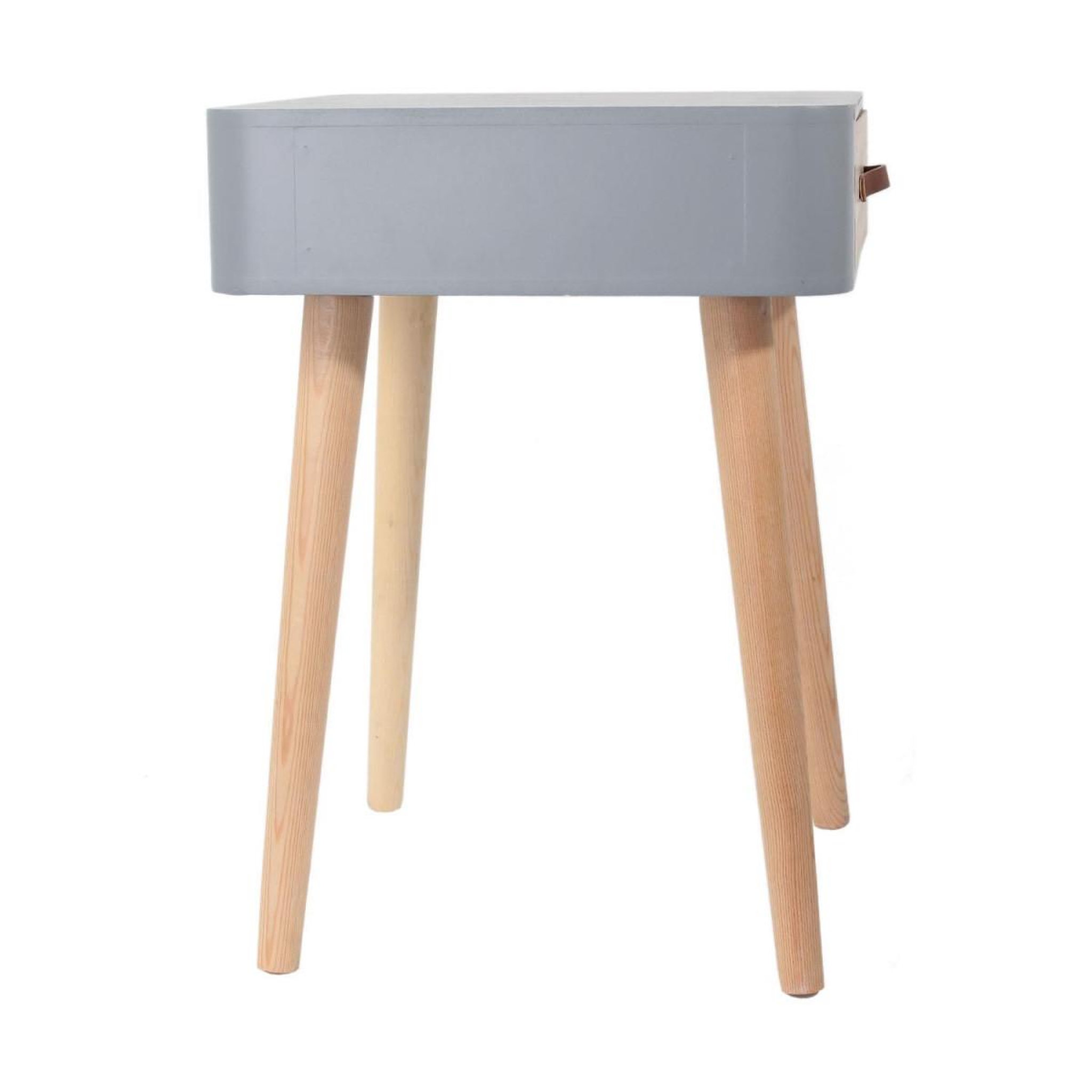 Voir la diapositive 3 : The Home Deco Factory Table de chevet 1 tiroir design  missouri  48cm gris