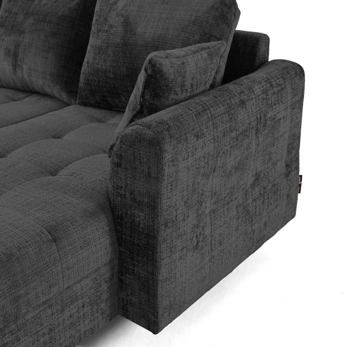 LISA DESIGN Rune - canapé panoramique d'angle gauche 7 places en velours texturé