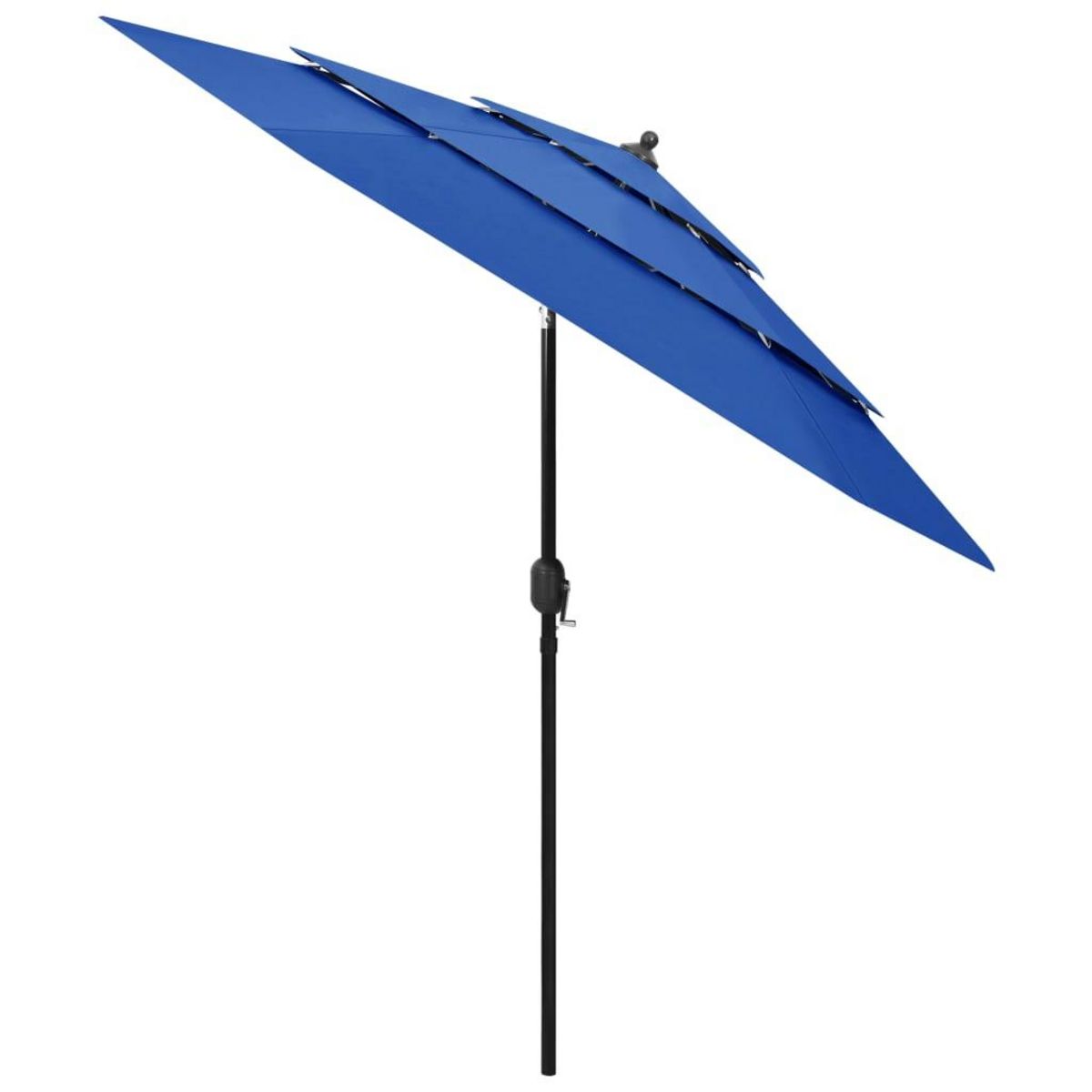 VIDAXL Parasol de jardin a 3 niveaux avec mat en aluminium bleu azure