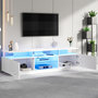 Voir la diapositive 5 : MERAX Meuble tv blanc 160 cm led mdf
