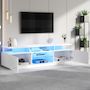 Voir la diapositive 5 : MERAX Meuble tv blanc 160 cm led mdf