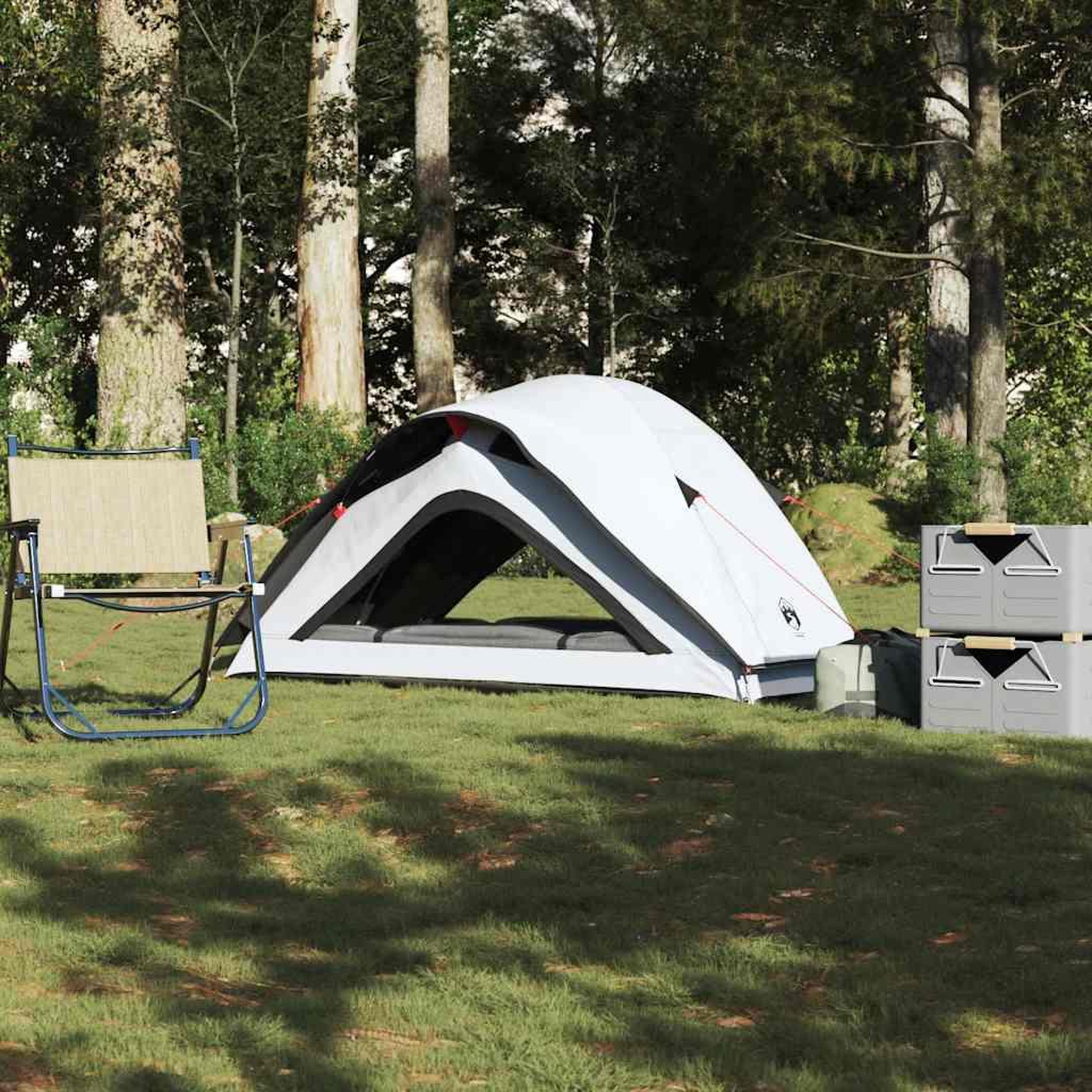 VIDAXL Tente de camping 1 personnes blanc tissu occultant impermeable