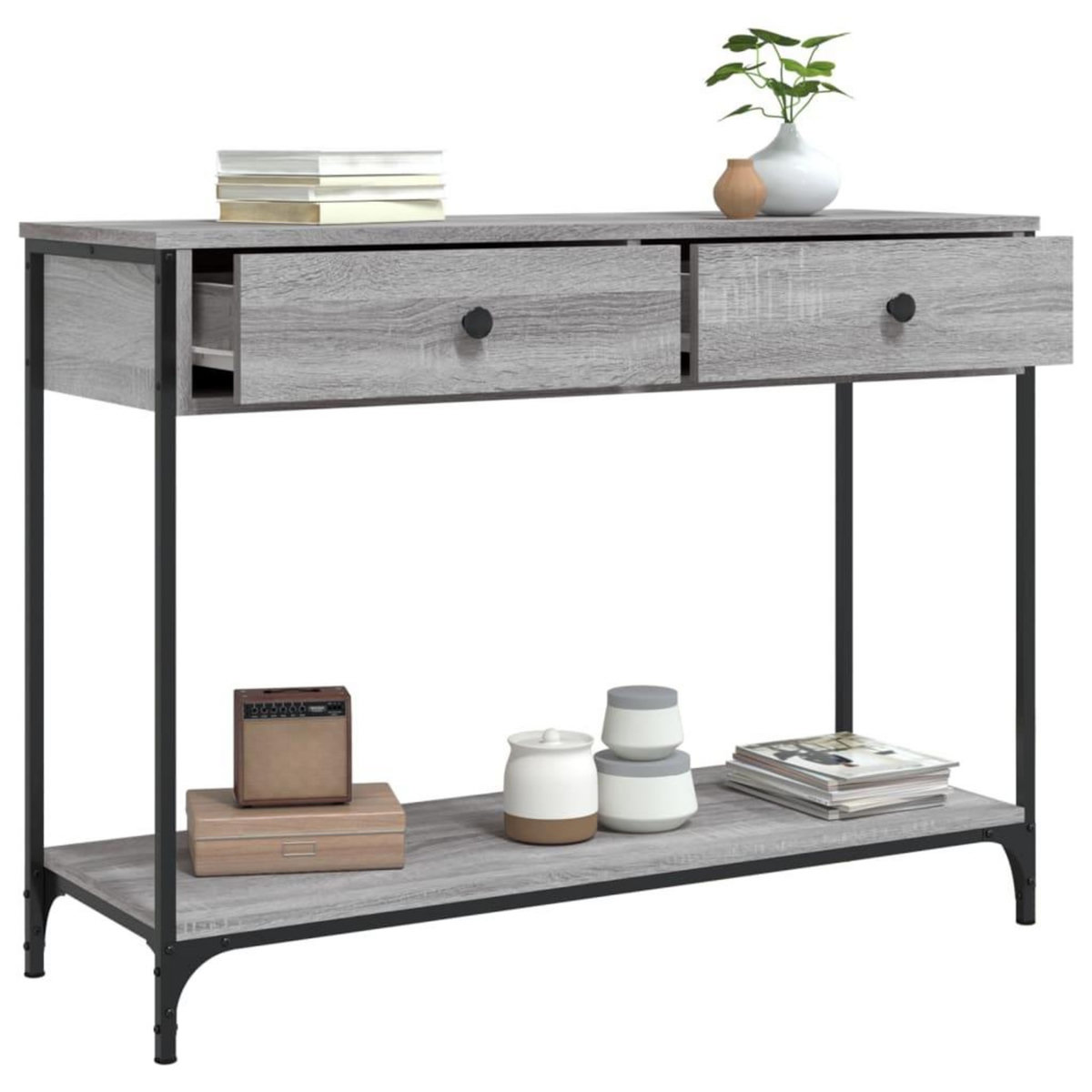 VIDAXL Table console sonoma gris 100x34,5x75 cm bois d'ingenierie