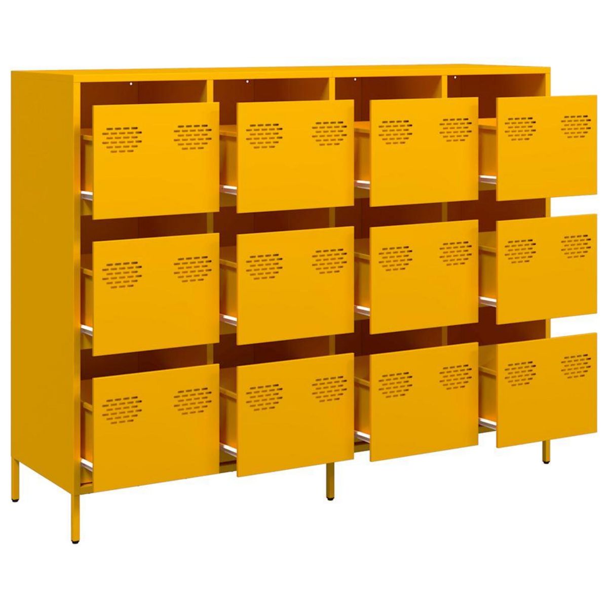 VIDAXL Buffet jaune moutarde 135x39x103,5 cm acier lamine a froid