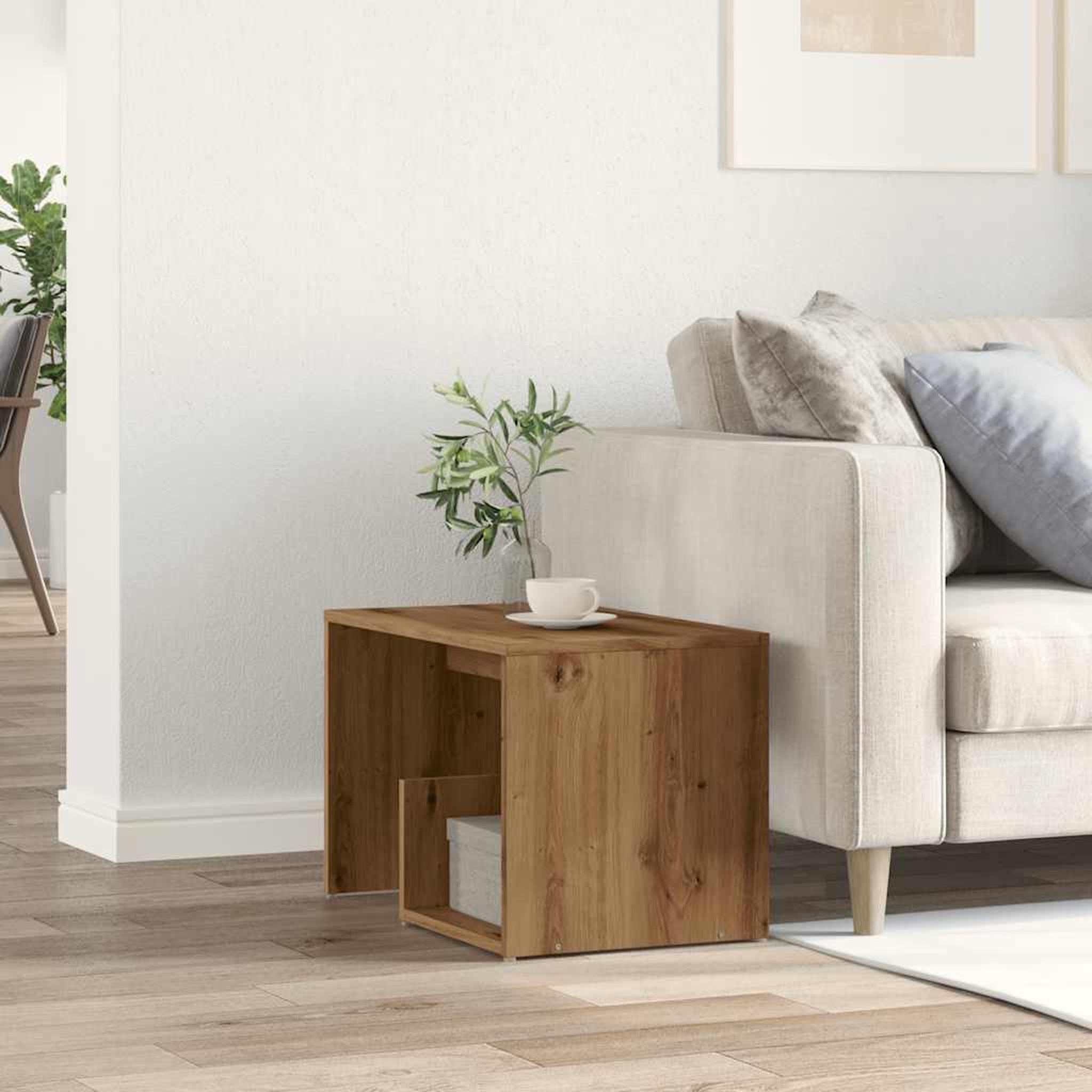 Voir la diapositive 3 : VIDAXL Table d'appoint chene artisanal 59x36x38 cm bois d'ingenierie