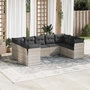 Voir la diapositive 1 : VIDAXL Salon de jardin 9 pcs avec coussins gris clair resine tressee
