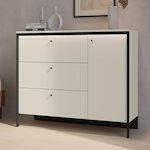 BEST MOBILIER Kimi - commode 3 tiroirs et 1 porte - led inclus. Coloris disponibles : Beige