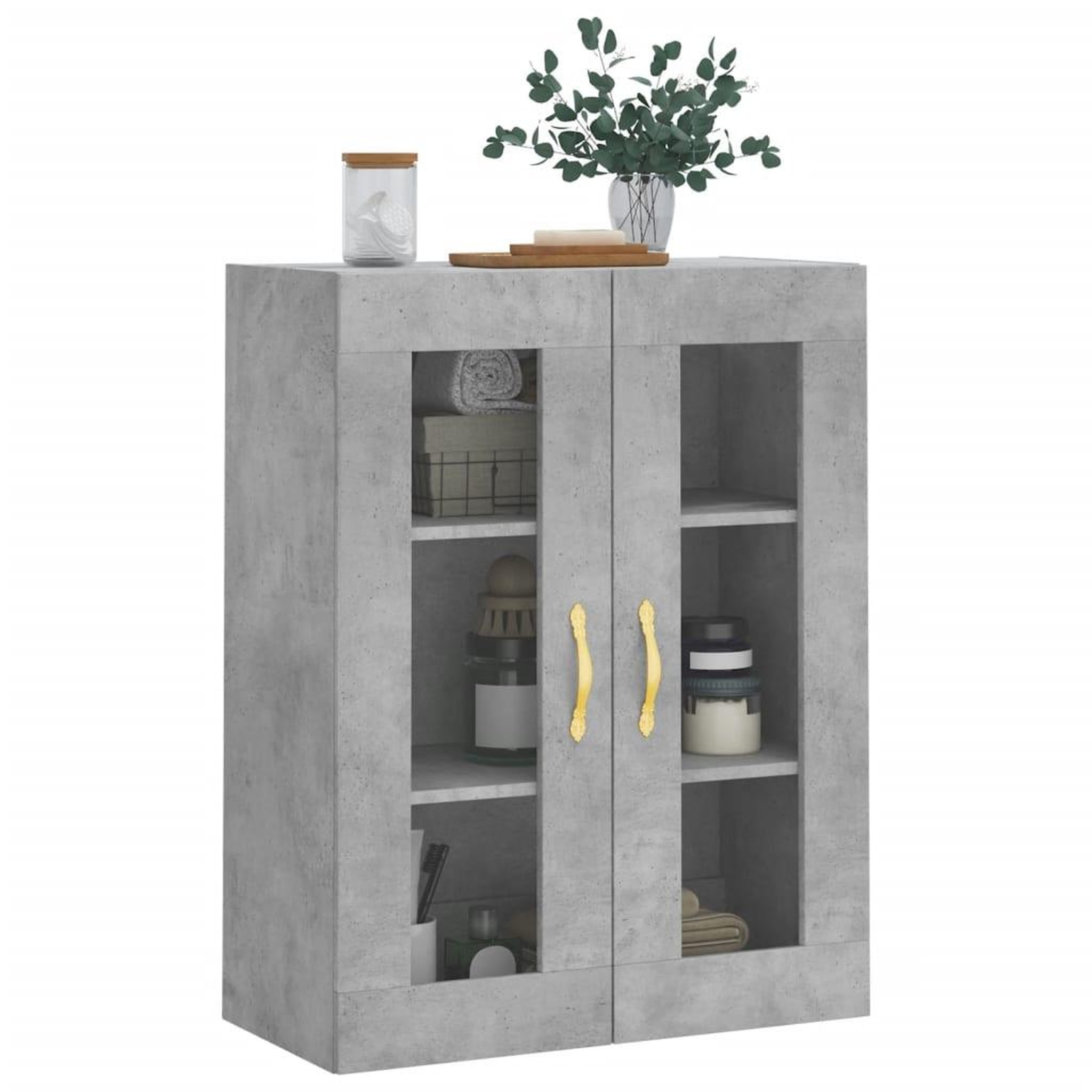 Voir la diapositive 4 : VIDAXL Armoire murale gris beton 69,5x34x90 cm