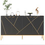 Voir la diapositive 1 : MERAX Buffet 4 portes 0 tiroir - 150cm noir panneaux de particules