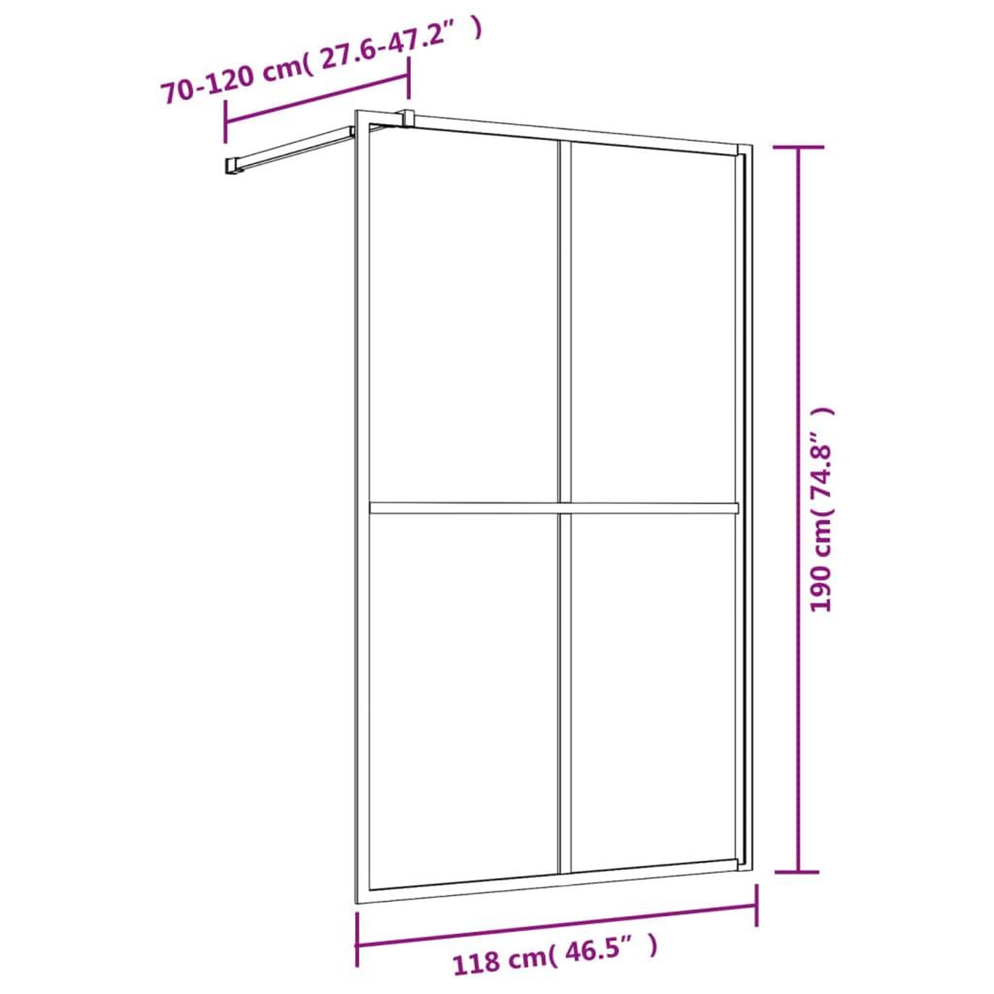 Voir la diapositive 6 : VIDAXL Paroi de douche avec verre ESG transparent dore 118x195 cm