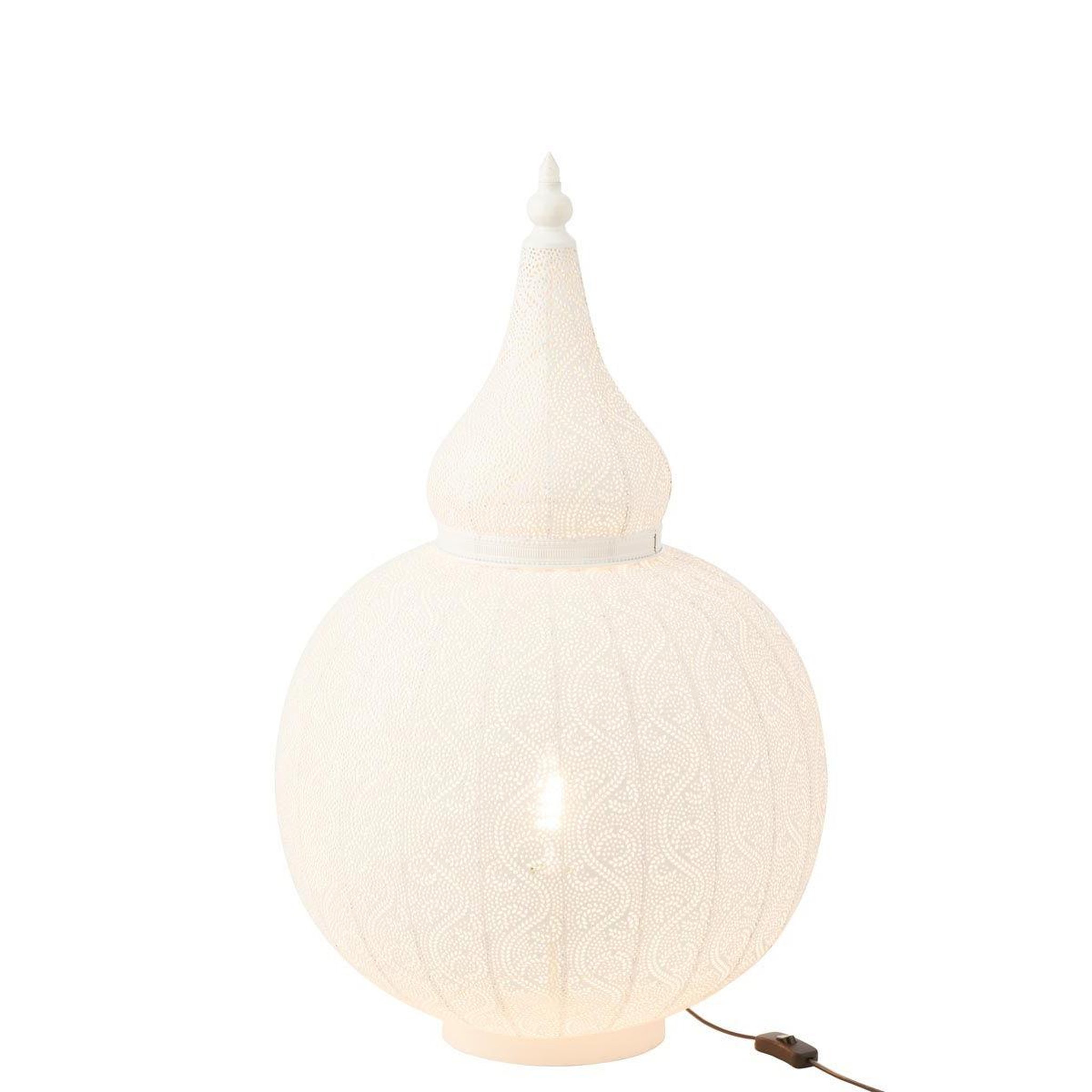 Voir la diapositive 3 : J-LINE Lampe à poser en métal  aladin  77cm blanc