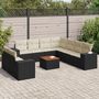 Voir la diapositive 1 : VIDAXL Salon de jardin 10 pcs avec coussins noir resine tressee
