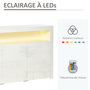 Voir la diapositive 6 : HOMCOM HOMCOM Buffet LED - meuble de rangement LED - 3 placards avec étagère et grande niche - panneaux particules MDF blanc laqué