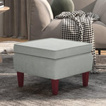 VIDAXL Tabouret avec pieds en bois Gris clair Velours