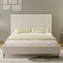 Voir la diapositive 2 : CONCEPT USINE Lit bouclette 160x200cm beige avec tête de lit et sommier CAMBRIDGE