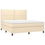 Voir la diapositive 3 : VIDAXL Sommier a lattes de lit et matelas et LED Creme 180x200cm Tissu