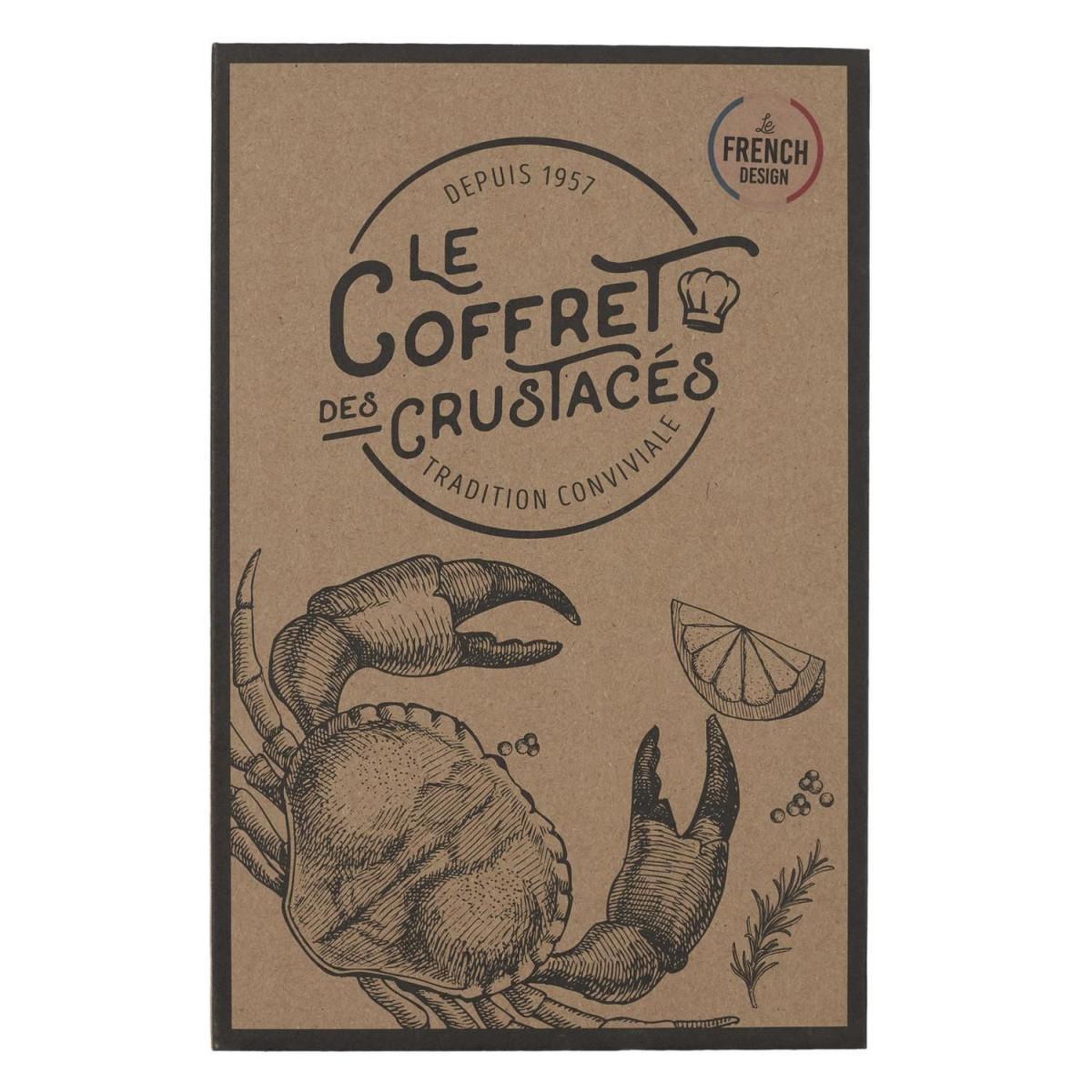 Voir la diapositive 3 : COOK CONCEPT Coffret crustacés  pince & 6 piques  17cm naturel