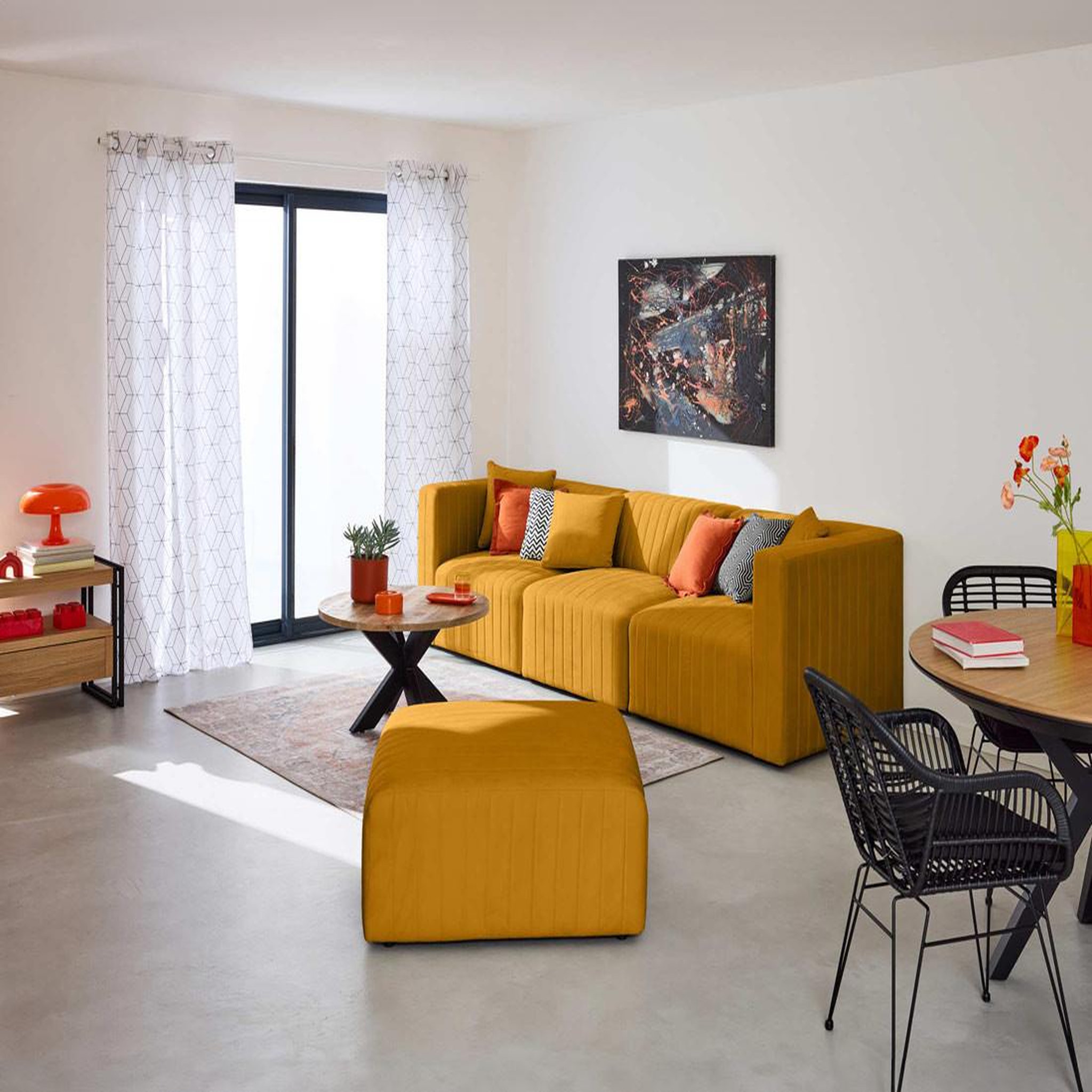 Voir la diapositive 2 : BEST MOBILIER Nova - canapé modulable 3 places - en velours