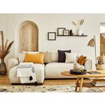 LISA DESIGN Camelia - canapé d'angle réversible - 4 places - convertible avec coffre et poches - en velours. Coloris disponibles : Jaune, Vert, Gris, Bleu, Beige