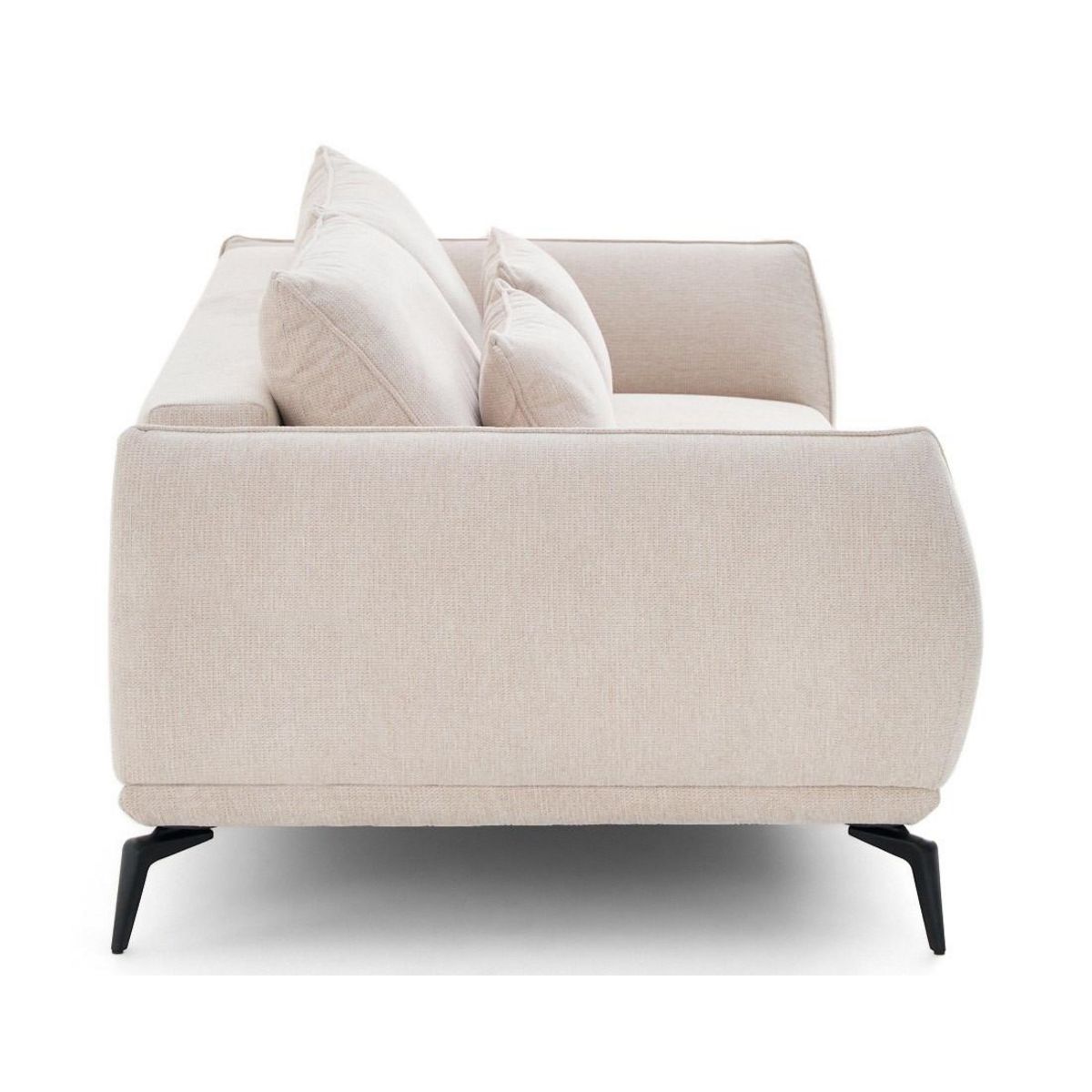 LISA DESIGN Arica - canapé droit 3 places convertible en tissu texturé