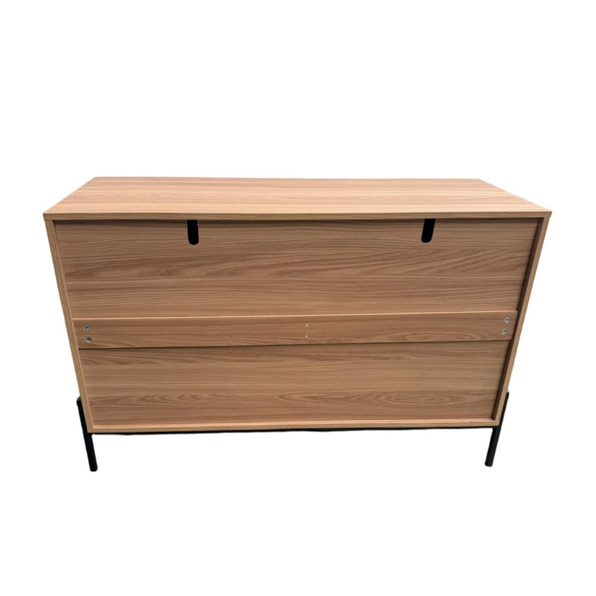 CONCEPT USINE Commode 6 tiroirs décor bois rainuré 124cm VALLO