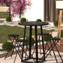Voir la diapositive 5 : ATMOSPHERA Ensemble Table de Jardin & 4 Chaises  To Paris  77cm Noir