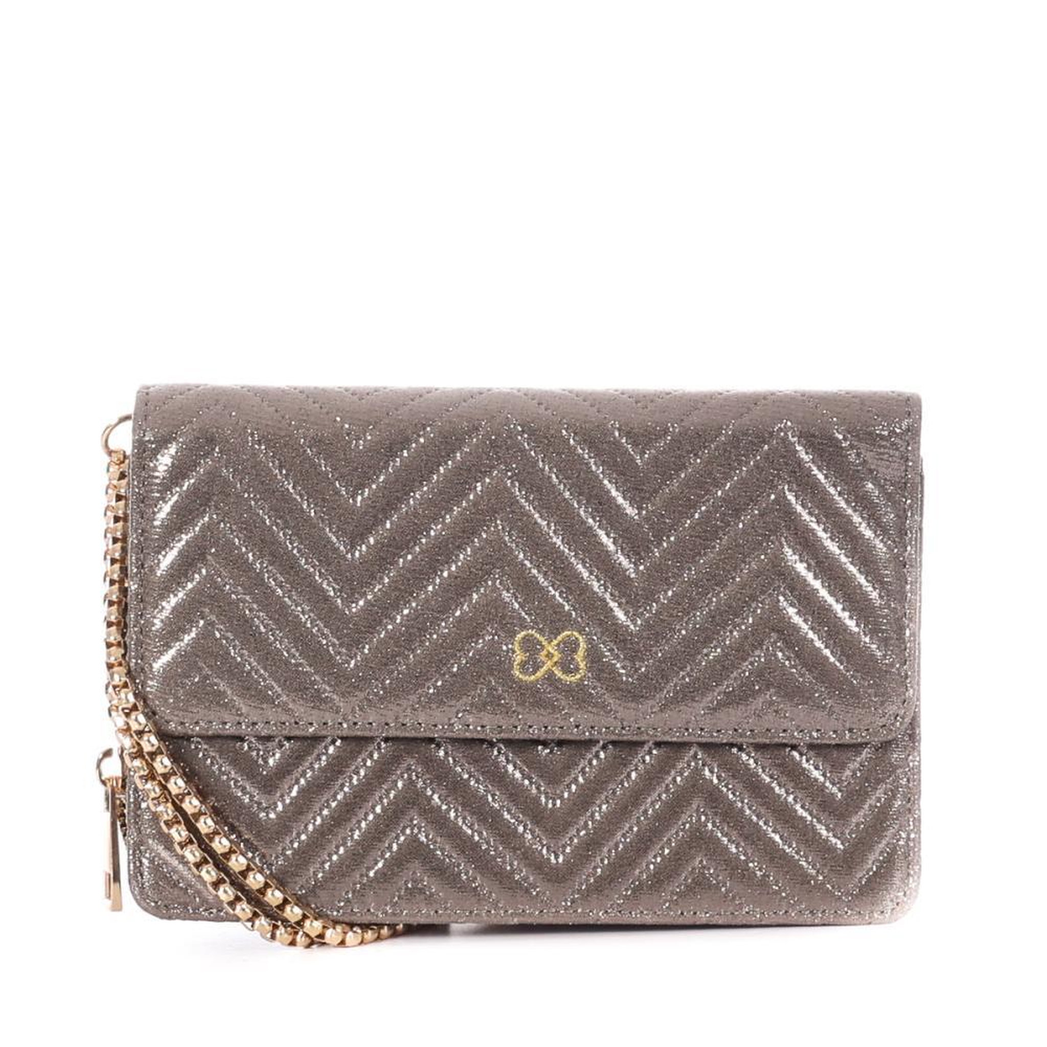 Stella Green Sac à Bandoulière  Métallique Femme Stella Green Chevron. Coloris disponibles : Gris