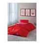Voir la diapositive 2 : GENERIQUE Parure de lit - 108CZY61205 - 1 housse de couette 220 x 240 cm + 2 taies d'oreiller 60 x 60 cm - 100% coton ranforcé - Rouge