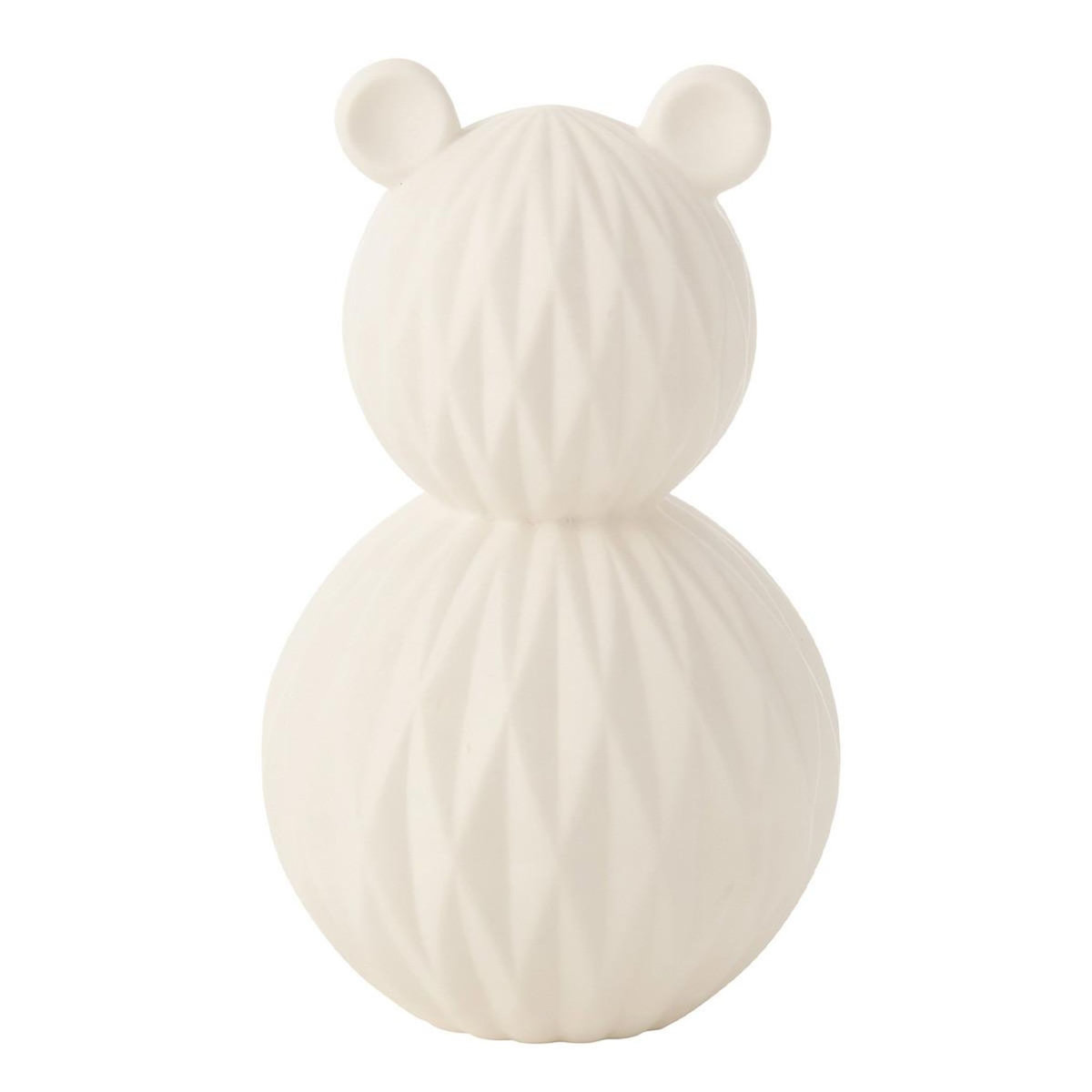 Paris Prix Lampe à Poser LED en Porcelaine  Ours  22cm Blanc